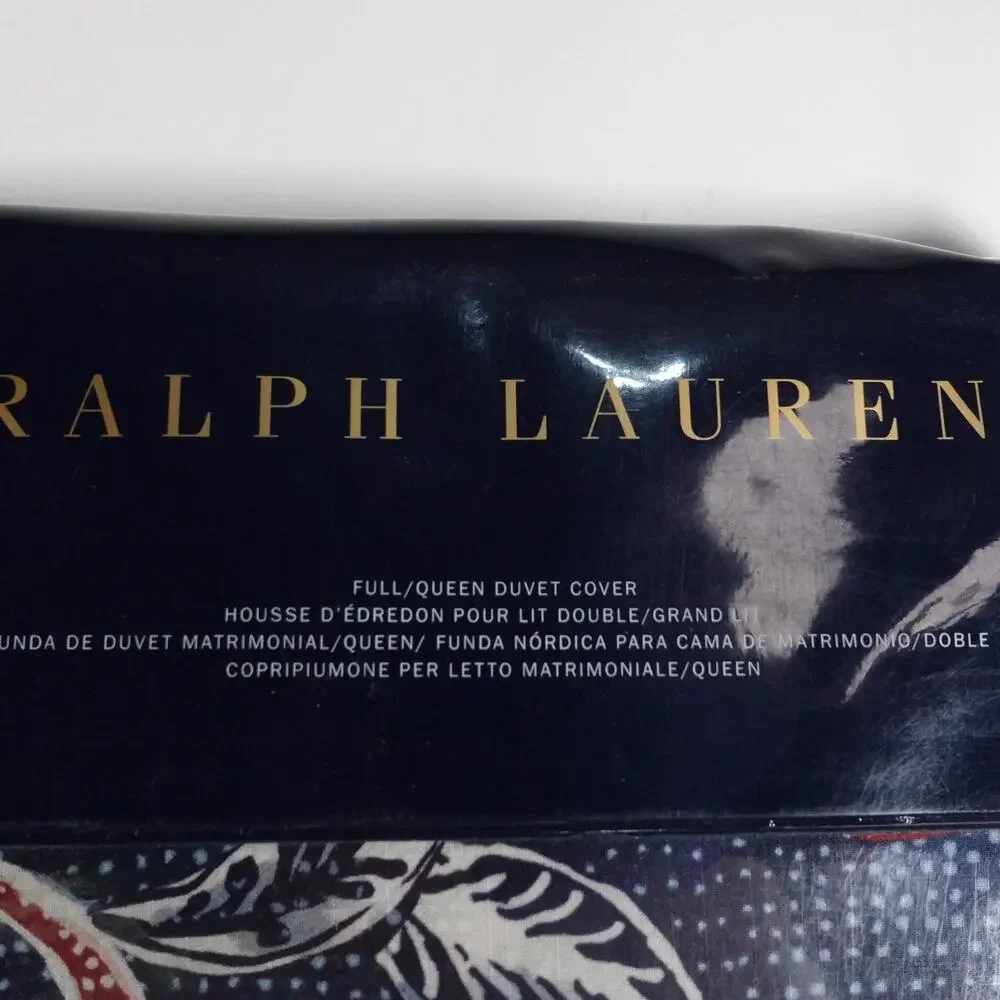 New Ralph Lauren Mirabelle Duvet Cover Full/Queen 92x96 Navy Blue Floral Paisley